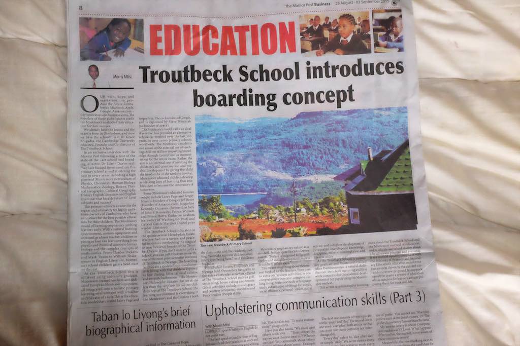 The Troutbeck School is featured in the Manica Post